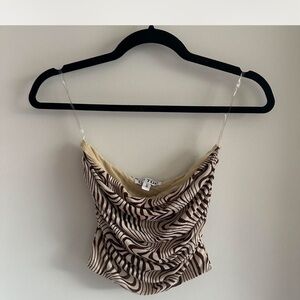 Elegant Zebra Print Crop Top